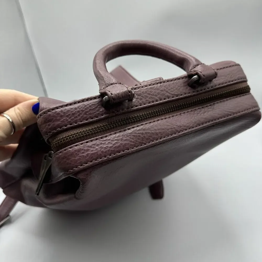 Matt & Nat Purple Vegan Leather Backpack Zip Pocket Adjustable Straps